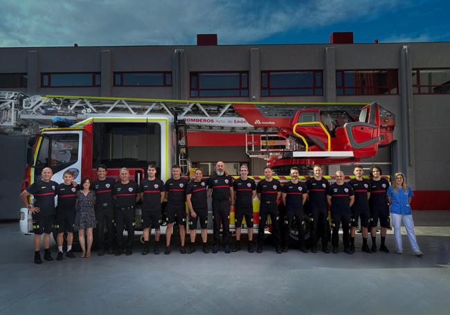 Despedida del bombero en el parque.
