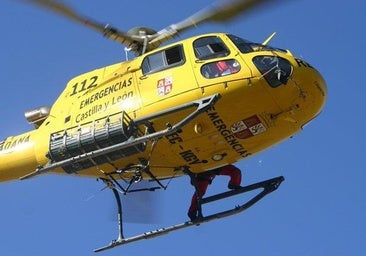 Un motorista trasladado en helicóptero tras sufrir un accidente en Boca de Huérgano