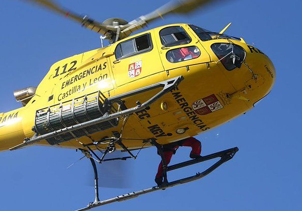 Imagen del helicóptero del 112.