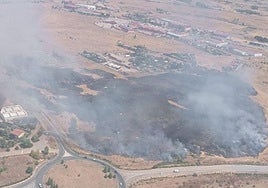 Imagen aérea del incendio.