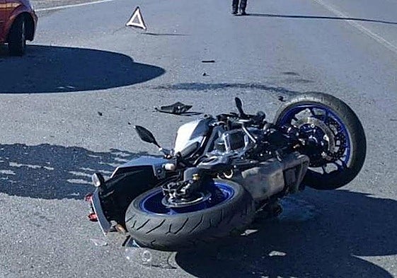 Imagen de archivo de un accidente de moto en León.