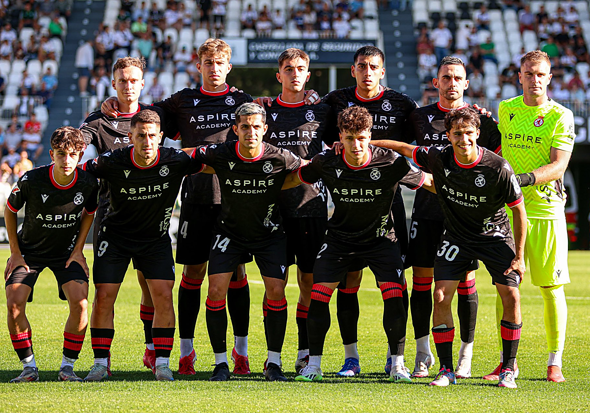 Imagen del once que dispuso la Cultural en el amistoso ante el Burgos