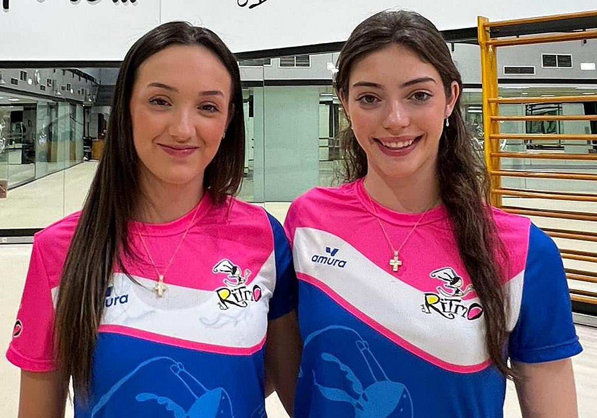 Andrea Corral y Andrea Fernández, gimnastas del Ritmo.