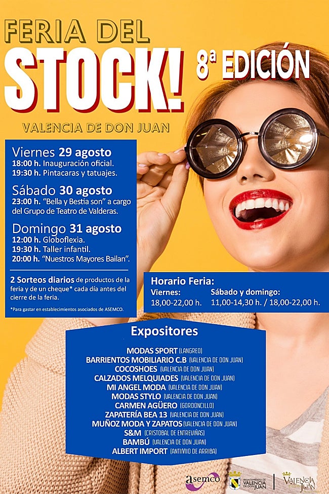 Cartel feria del stock.