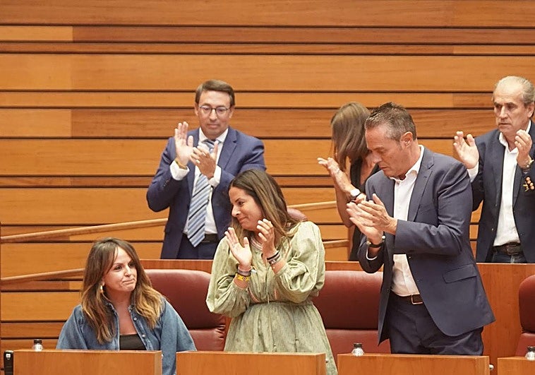 La portavoz socialista, Patricia Gómez, durante el Pleno extraordinario de las Cortes.