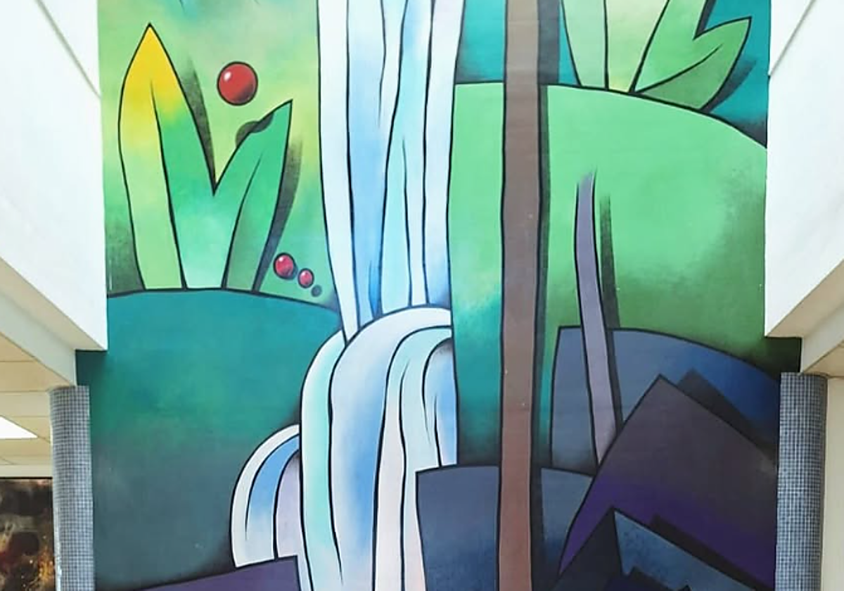 Mural de Manuel Sierra situado en la casa de cultura de Villablino