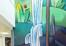 Mural de Manuel Sierra situado en la casa de cultura de Villablino