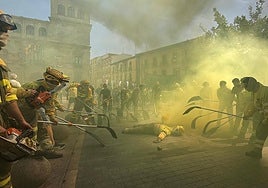 Imagen de la marcha protesta en la capital leonesa.