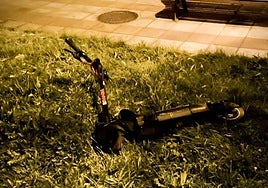 Patinete siniestrado en Pinilla.