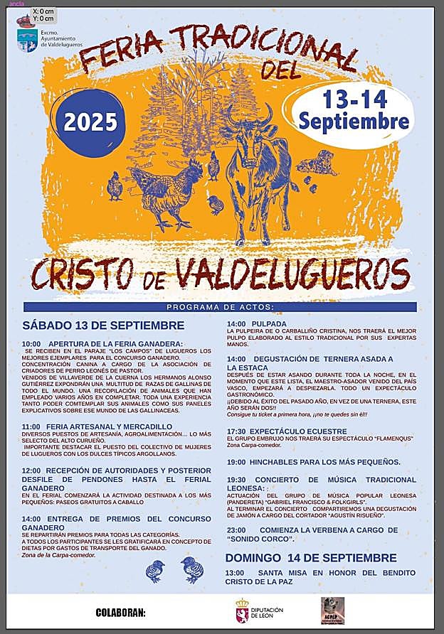 Programación de la feria tradicional del Cristo de Valdelugueros