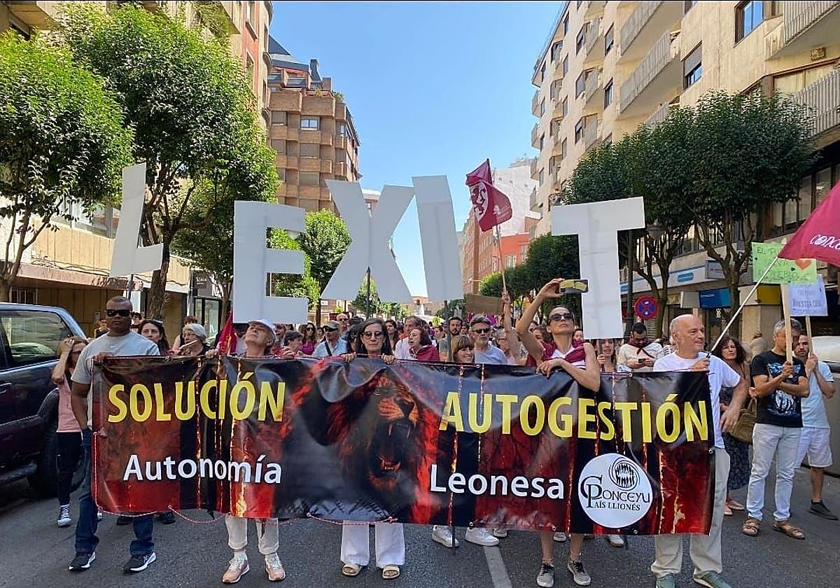 Conceyu en una de las manifestaciones convocadas en León.