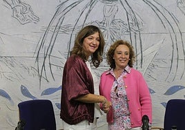 La rectora y la presidenta de Cáritas en León-