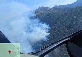 Imagen aérea del incendio.