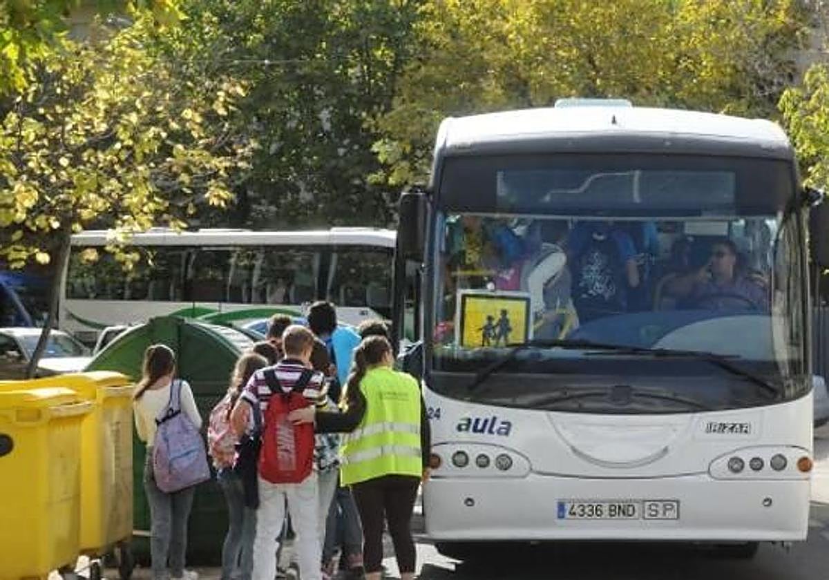 Imagen de un autobús escolar.