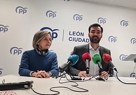 Ana Franco, concejal del PP, y el portavoz David Fernández.