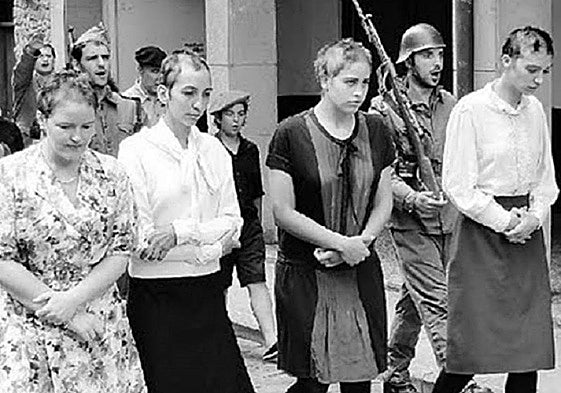 Mujeres rapadas por la represión franquista.