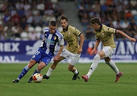 Imagen del partido entre Ponferradina y Guadalajara de la cuarta jornada.