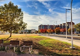 Atardecer en el barrio leonés de La Lastra.