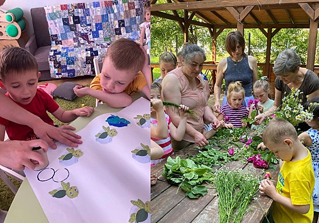Niños en casa de caridad en Chortkiv, Ucrania