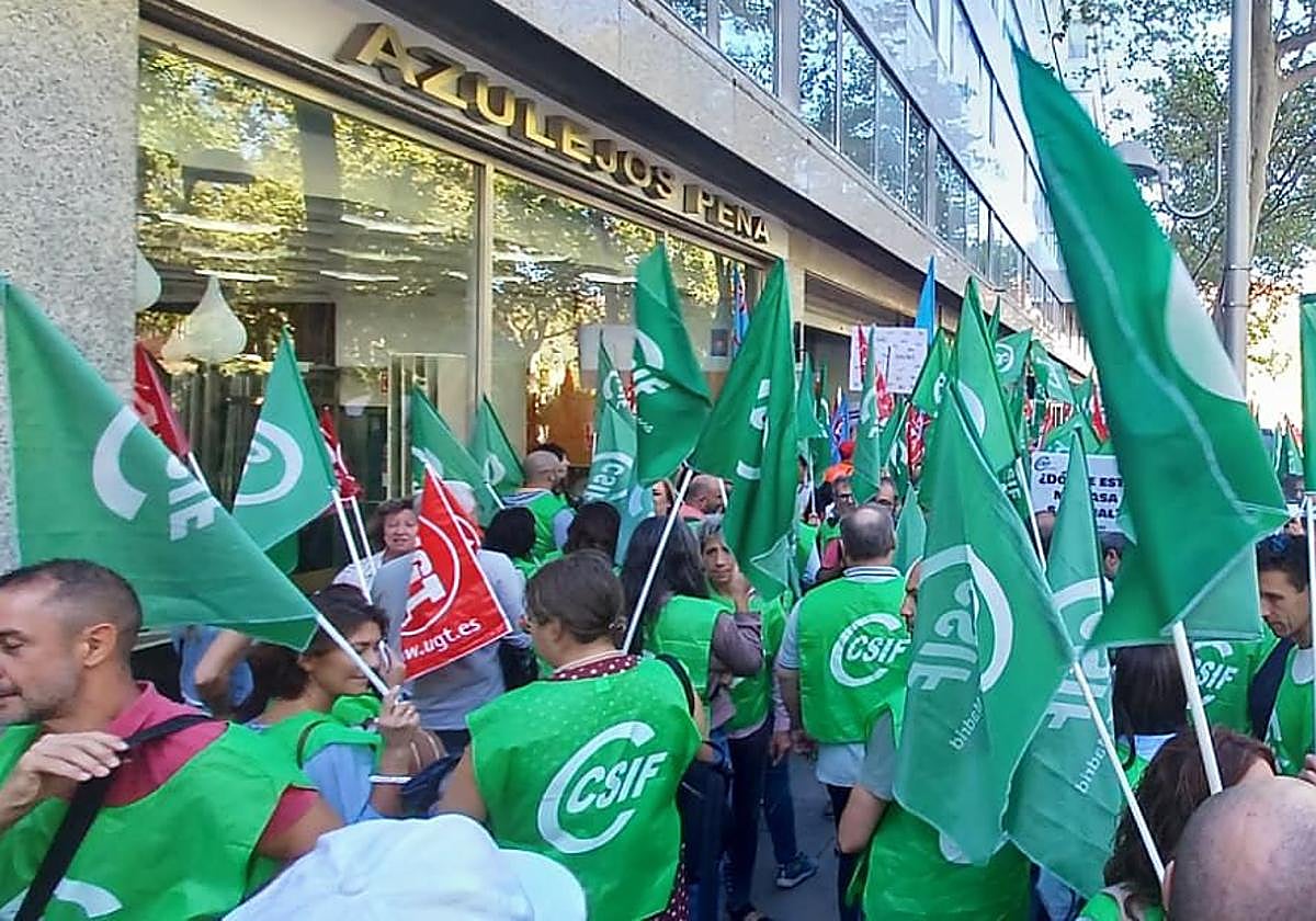Protesta de trabajadores de Paradores.