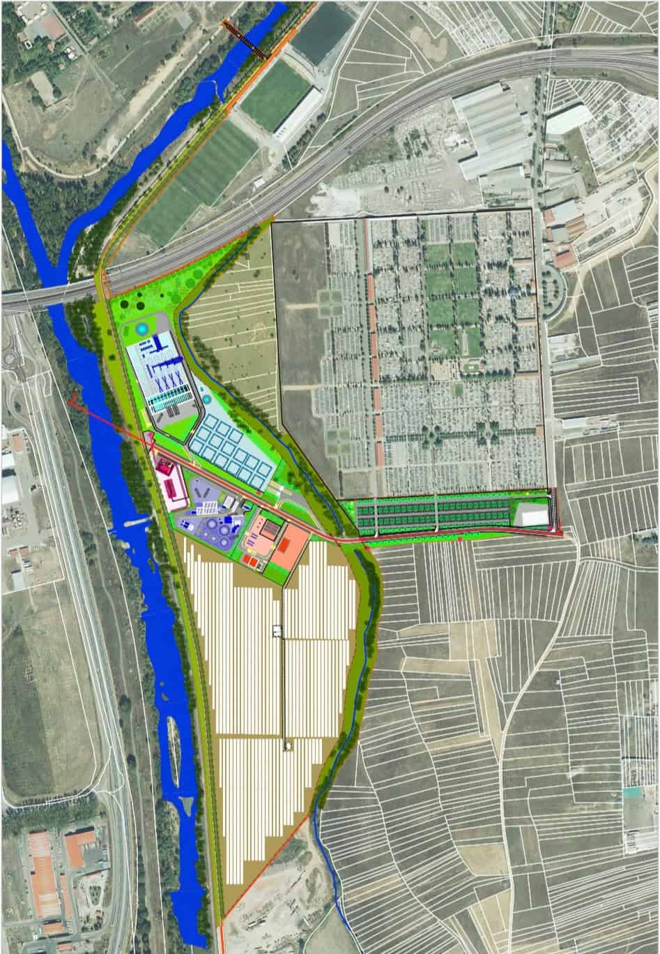 Plano del proyecto de la central de biomasa en León.