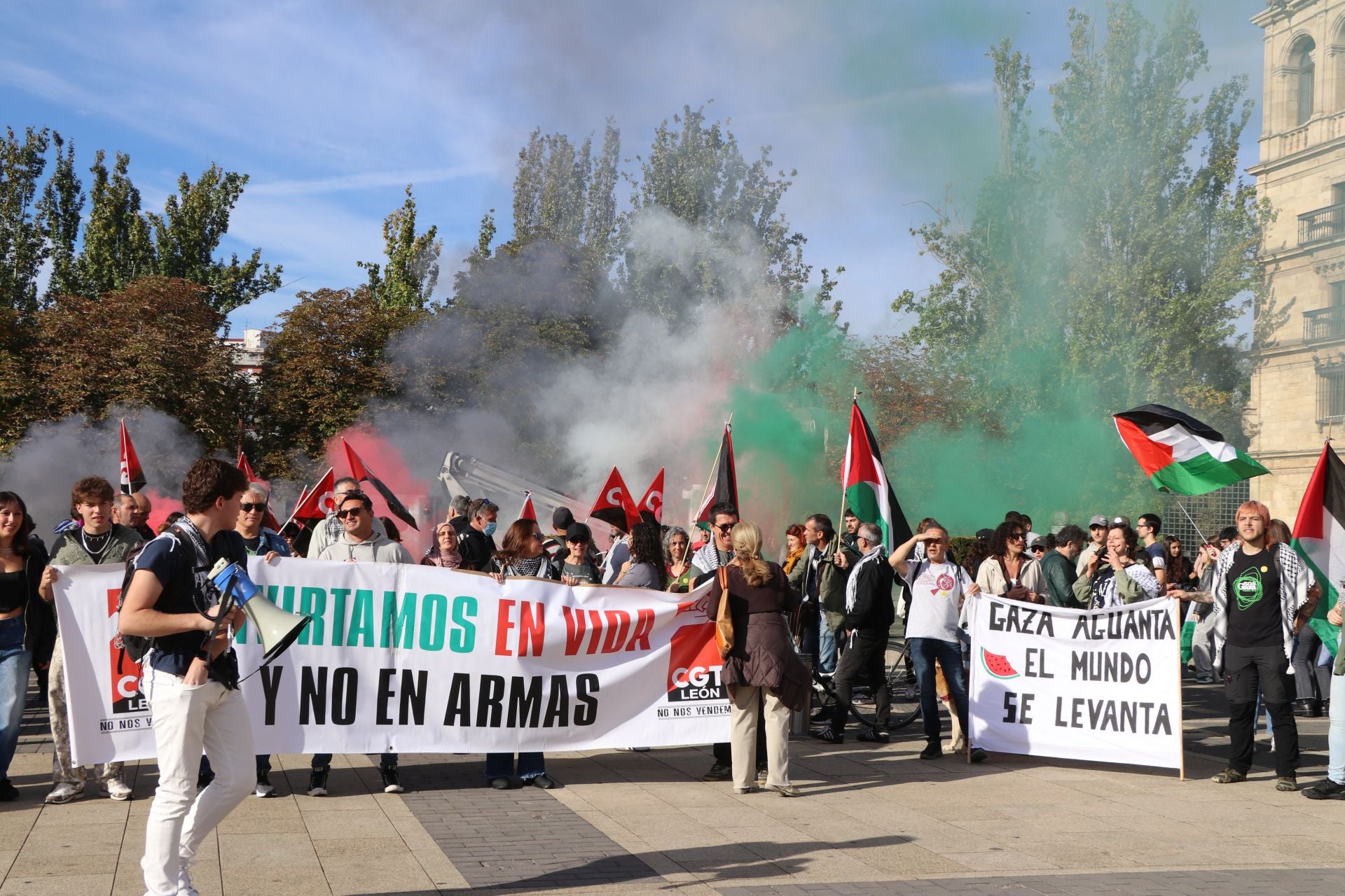 Las imágenes de la manifestación por Palestina en León
