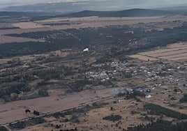 El incendio de Nogarejas visto desde el aire.