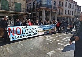 Una de las protestas contra la planta de lodos.
