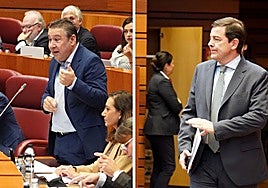 Santos y Fernández Mañueco en el pleno de este martes.