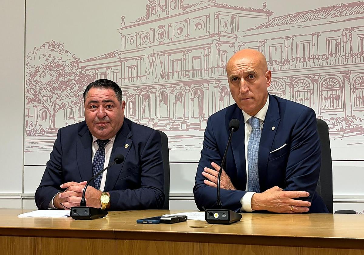 José Antonio Diez, junto a Abilio, abad de Angustias.