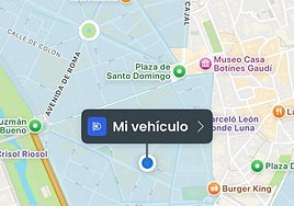 Mapa de la APP de Telpark en León.