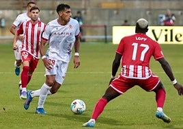 Thiago Ojeda, en el partido ante el Almería.