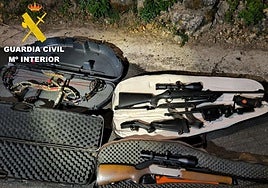 Algunas de las armas retiradas por la Guardia Civil.
