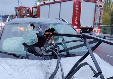 Milagrosa salvación en un grave accidente vial junto al estadio Reino de León