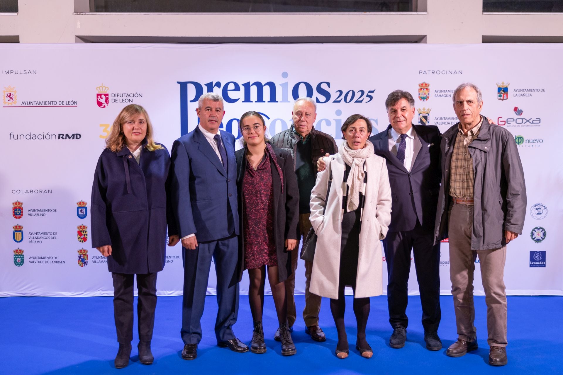 Ana de Paz, Ezequiel García, Marta García, Fernando Miguel;, Mariví de Paz, Luis González y José Manuel Viñuela, de Embutidos Ezequiel.