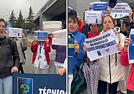 Huelga la pasada semana frente al Hospital de León.