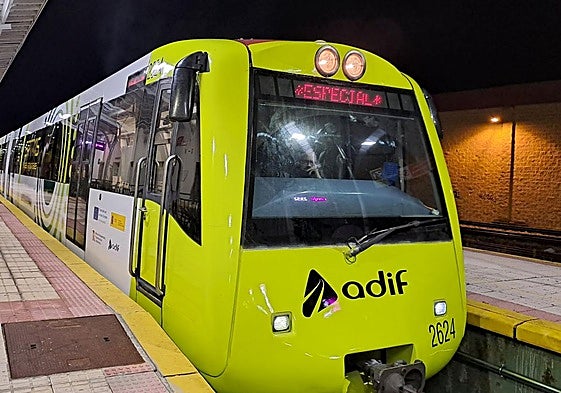 Uno de los convoyes a prueba en la línea La Asunción-Guardo de Feve.