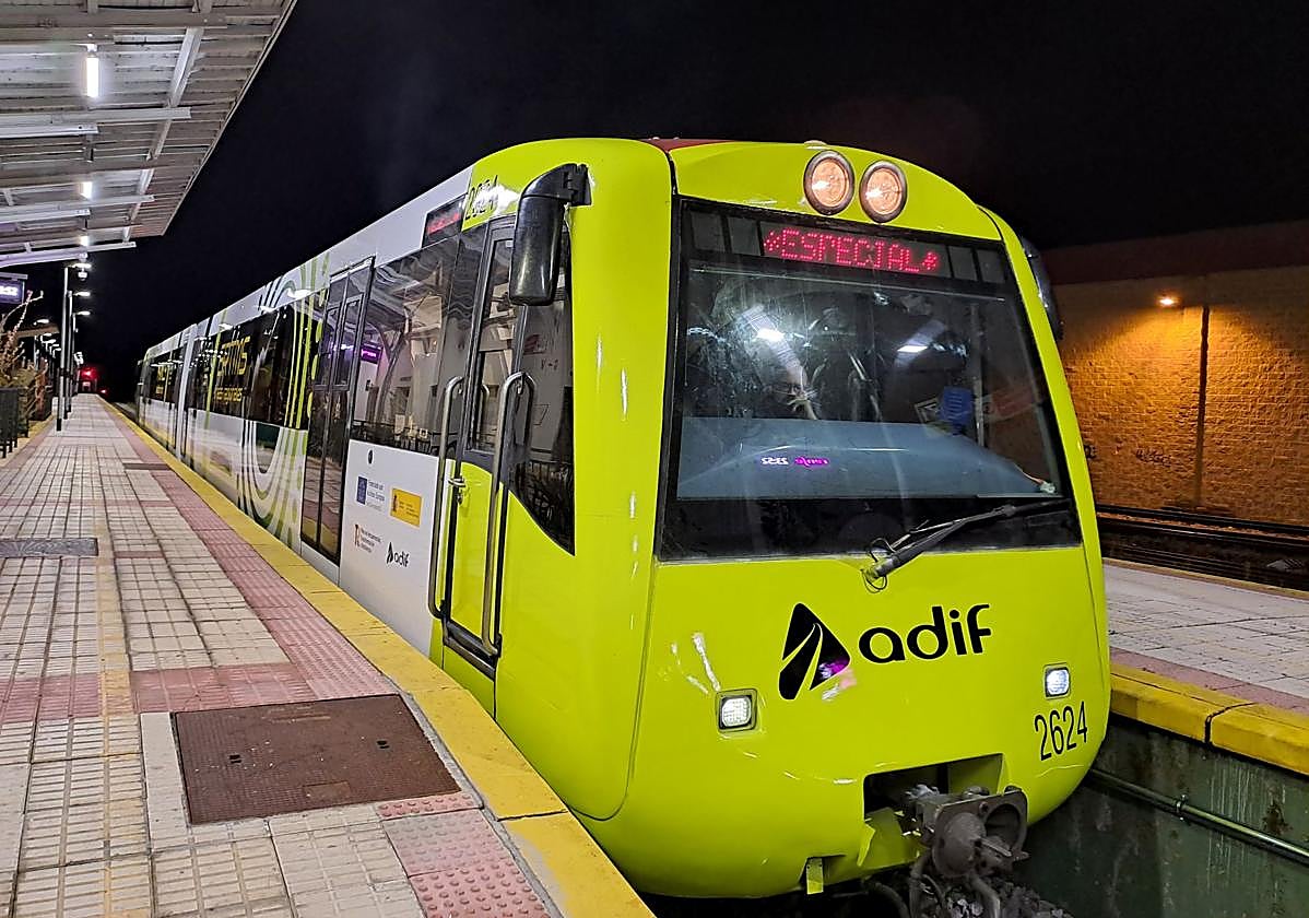 Uno de los convoyes a prueba en la línea La Asunción-Guardo de Feve.
