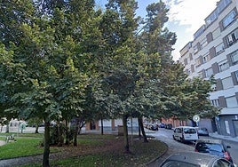 Parque junto a la calle del Santo Tirso.