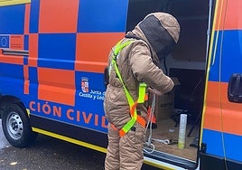 Imagenes de Protección Civil en Sariegos.