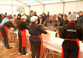 Degustación popular de la cecina de chivo en Vegacervera