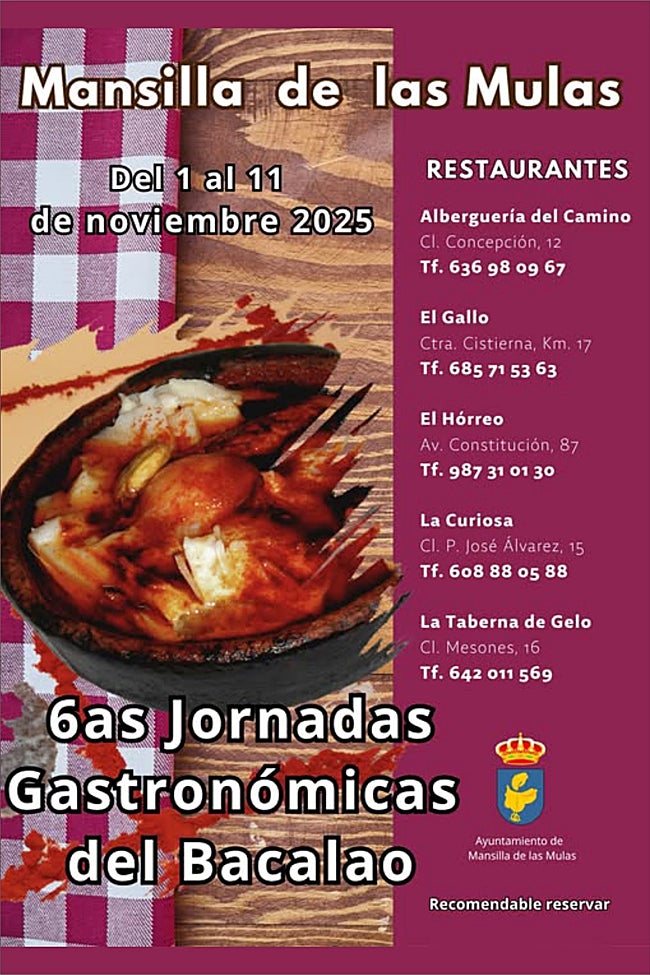 Cartel Jornadas del Bacalao en Mansilla de las Mulas