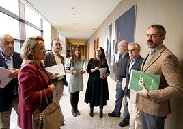 Los portavoces de los grupos en las Cortes este martes.