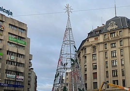 El árbol de navidad ya decora Santo Domingo.