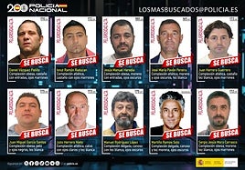 Perfiles de los fugitivos más buscados.