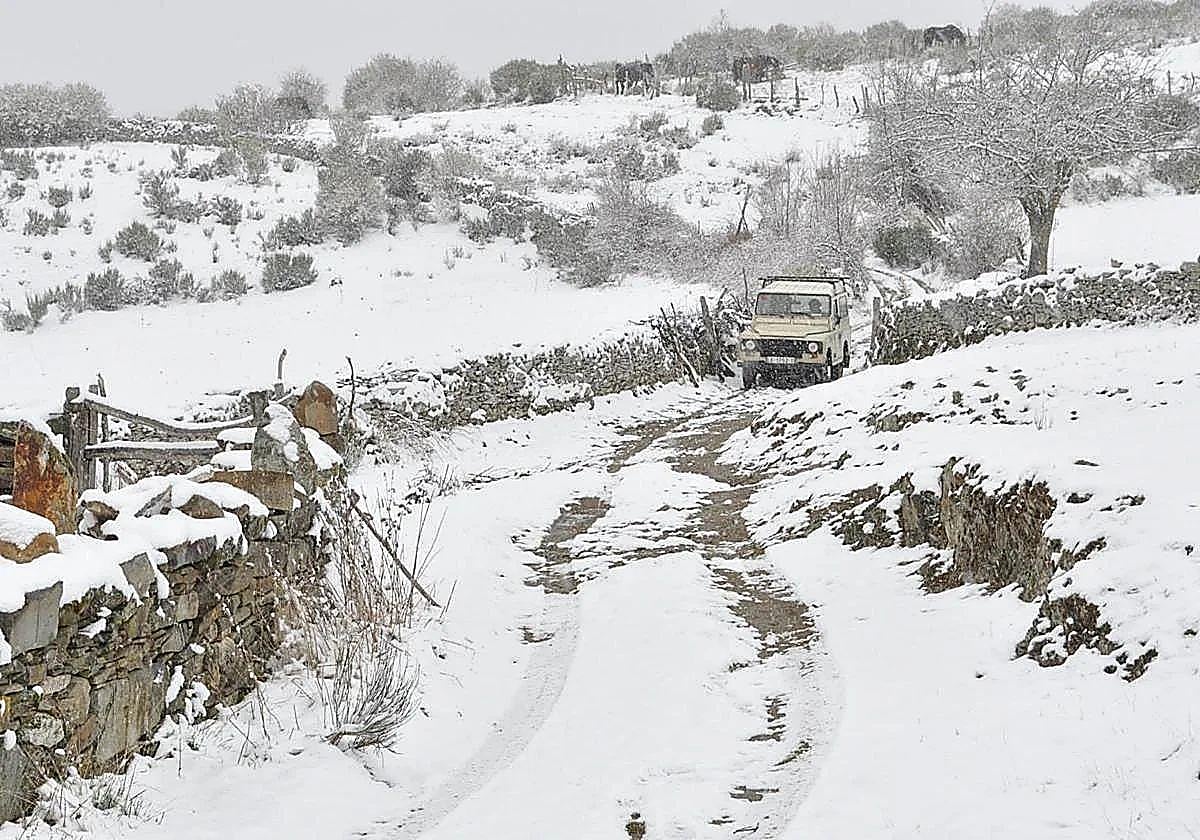 Imagen de archivo de nieve en León.