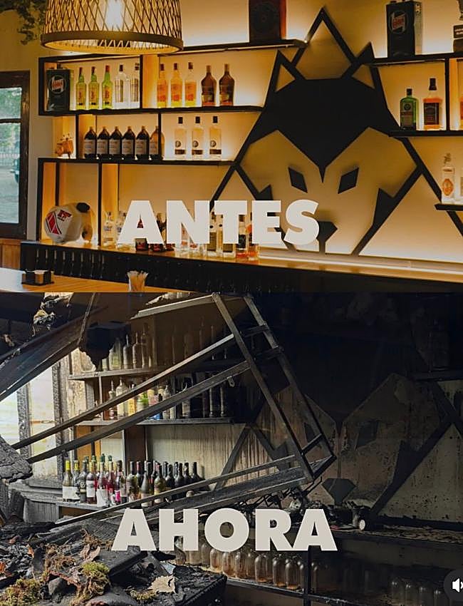 Imagen del antes y el después tras el incendio.