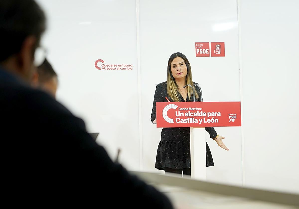 La vicesecretaria general del PSOECyL, Nuria Rubio, comparece para analizar asuntos de actualidad política de Castilla y León.