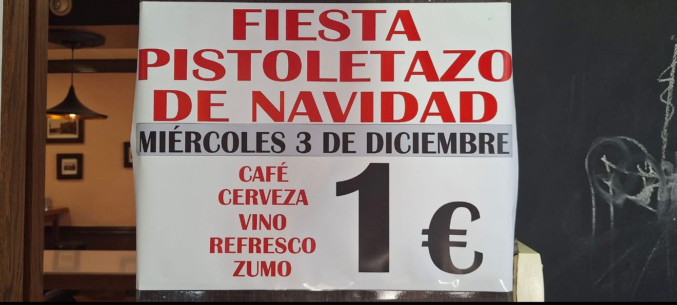 Imagen del anuncio en el bar.