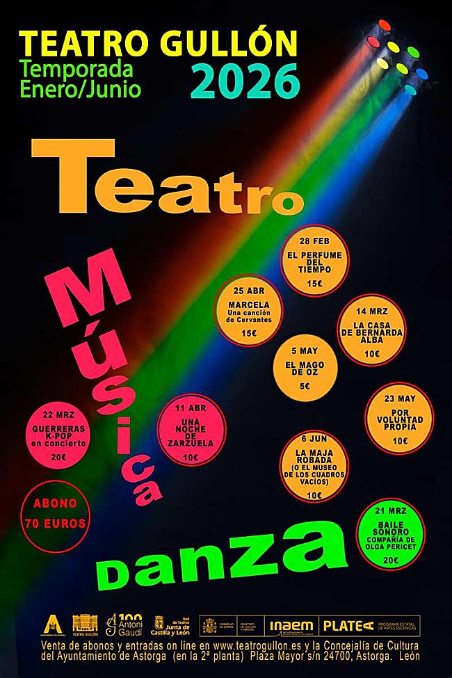 Cartel promocional de la temporada 2026 del Teatro Gullón